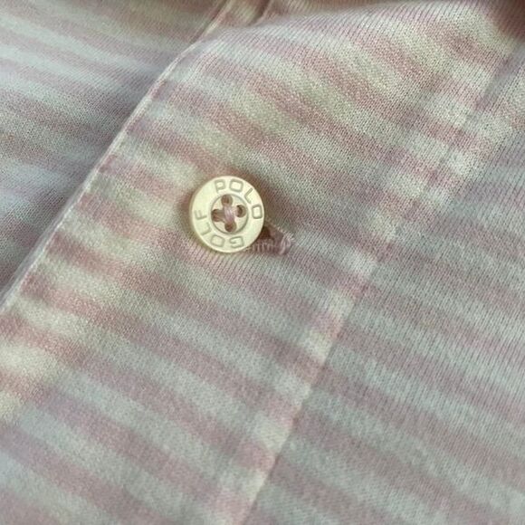 Polo Golf Ralph Lauren Pink Stripe Cotton Polo Shirt XL - Picture 4 of 6